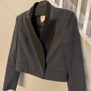O’Nd Cropped tuxedo blazer, mix material